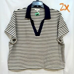 Maurices Black and White Striped Top